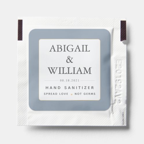Simple Elegant Gold Dusty Blue Periwinkle Wedding  Hand Sanitizer Packet