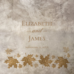 Simple Elegant Gold Fall Leaves Custom Wedding Floor Decals