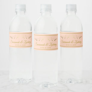 Peach Water Bottle Labels | Zazzle