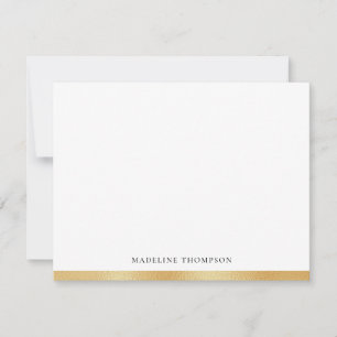 Simple Elegant Gold Foil Border Classic Typography Note Card