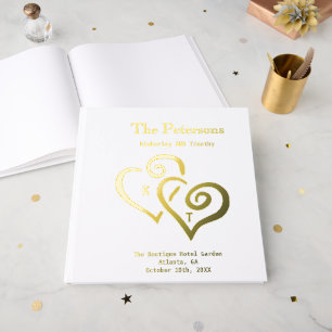 Simple Elegant Gold Foil Traditional Wedding Foil Guest Book