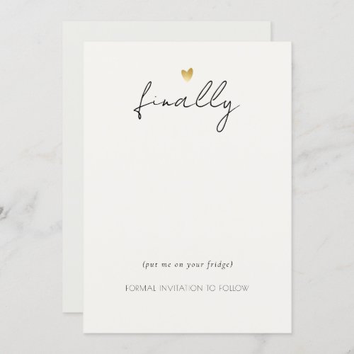 Simple Elegant Gold Gray Typography Mount Invitation