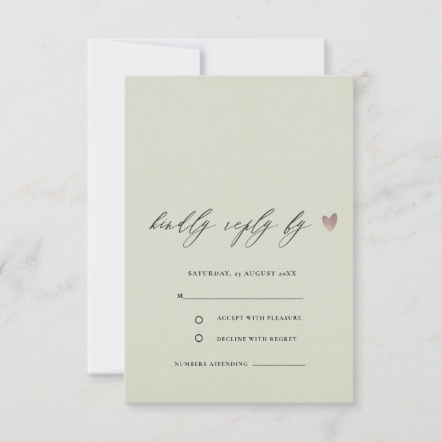 SIMPLE ELEGANT GOLD GREY TYPOGRAPHY RSVP CARD (Front)