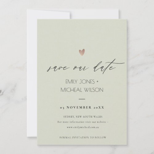 SIMPLE ELEGANT GOLD GREY TYPOGRAPHY  SAVE THE DATE