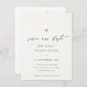 SIMPLE ELEGANT GOLD GREY TYPOGRAPHY  SAVE THE DATE ANNOUNCEMENT POSTCARD (Front/Back)