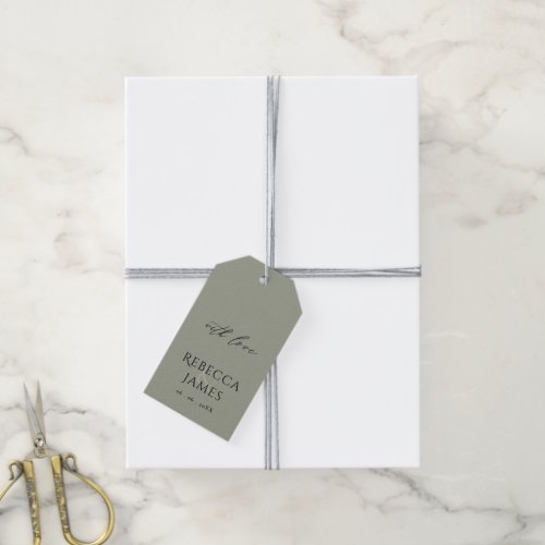 SIMPLE ELEGANT GOLD GREY TYPOGRAPHY TEXT ONLY GIFT TAGS