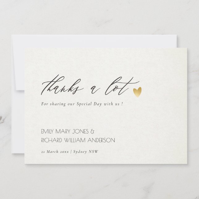 SIMPLE ELEGANT GOLD GREY TYPOGRAPHY THANK YOU CARD (Front)