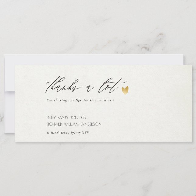 SIMPLE ELEGANT GOLD GREY TYPOGRAPHY Thank You Invitation (Front)