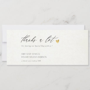 SIMPLE ELEGANT GOLD GREY TYPOGRAPHY Thank You Invitation