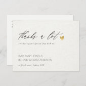 SIMPLE ELEGANT GOLD GREY TYPOGRAPHY  THANK YOU POSTCARD (Front/Back)