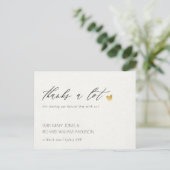 SIMPLE ELEGANT GOLD GREY TYPOGRAPHY  THANK YOU POSTCARD (Standing Front)