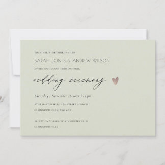 SIMPLE ELEGANT GOLD GREY TYPOGRAPHY WEDDING INVITATION