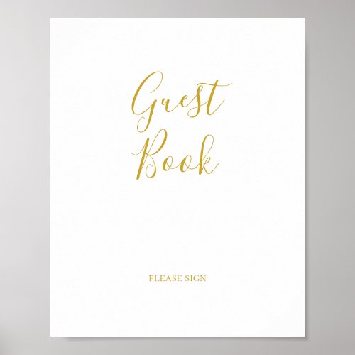 Simple Elegant Gold Guest Book Sign