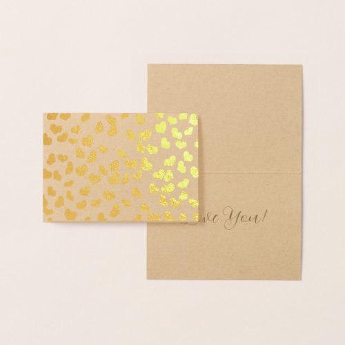 Simple Elegant Gold Hearts Valentines Day  Foil Card