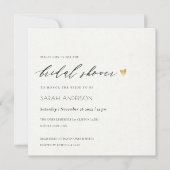 SIMPLE ELEGANT GOLD KRAFT TYPOGRAPHY Bridal Shower Invitation (Front)