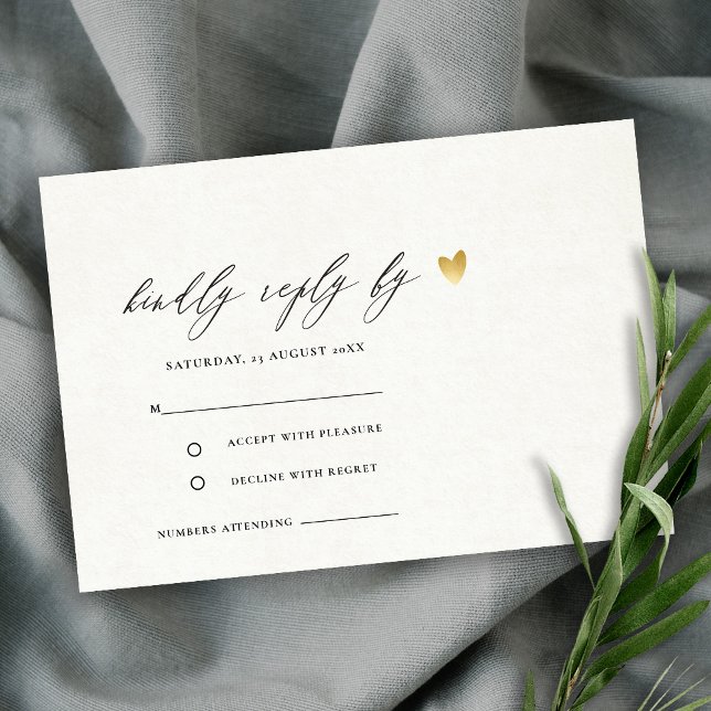 SIMPLE ELEGANT GOLD KRAFT TYPOGRAPHY RSVP CARD (Creator Uploaded)