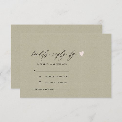 SIMPLE ELEGANT GOLD KRAFT TYPOGRAPHY RSVP INVITATION