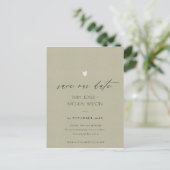 SIMPLE ELEGANT GOLD KRAFT TYPOGRAPHY SAVE THE DATE ANNOUNCEMENT POSTCARD (Standing Front)