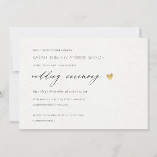 SIMPLE ELEGANT GOLD KRAFT TYPOGRAPHY WEDDING INVITATION