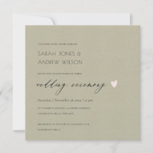 SIMPLE ELEGANT GOLD KRAFT TYPOGRAPHY WEDDING INVITATION