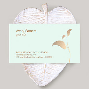 Simple Elegant Gold Leaf Business Card