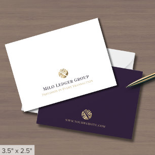 Simple Elegant Gold Logo Note Card