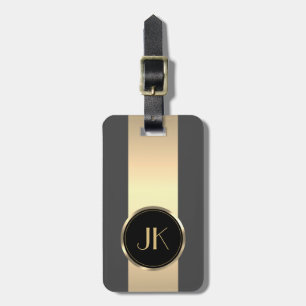 Simple Elegant Gold Metal monogrammed Name  Luggag Luggage Tag