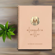 Simple Elegant Gold Monogram Notebook