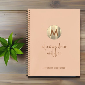 Simple Elegant Gold Monogram Notebook