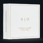 Simple Elegant Gold Monogram | Wedding Album 3 Ring Binder<br><div class="desc">Our modern simple monogrammed wedding album features a contemporary minimalist design, showcasing the newlyweds initials, wedding date and a message on the spine saying "The beginning of forever". Use this album to highlight your dating, engagement and wedding memories, or, feature snapshots from your wedding photo booth, your honeymoon, and more!...</div>