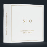 Simple Elegant Gold Monogram | Wedding Album 3 Ring Binder<br><div class="desc">Our modern simple monogrammed wedding album features a contemporary minimalist design, showcasing the newlyweds initials, wedding date and a message on the spine saying "The beginning of forever". Use this album to highlight your dating, engagement and wedding memories, or, feature snapshots from your wedding photo booth, your honeymoon, and more!...</div>