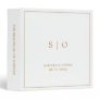 Simple Elegant Gold Monogram | Wedding Album 3 Ring Binder