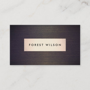 Simple Elegant Gold Plaque Wood Grain Business Card