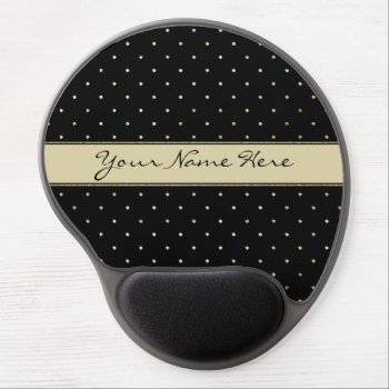 Simple Elegant Gold Polka Dots On Black Gel Mouse Pad by suchicandi at Zazzle