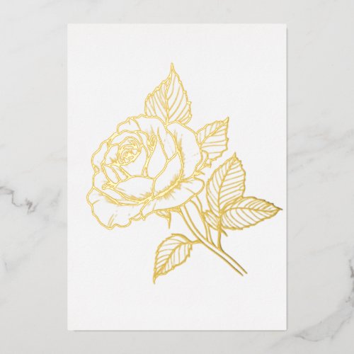 Simple Elegant Gold Rose Blank Note Card