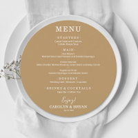 Simple Elegant Gold Round Wedding Dinner