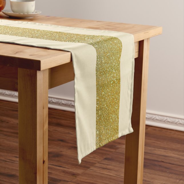 Simple Elegant Gold Strip  Short Table Runner (In Situ)