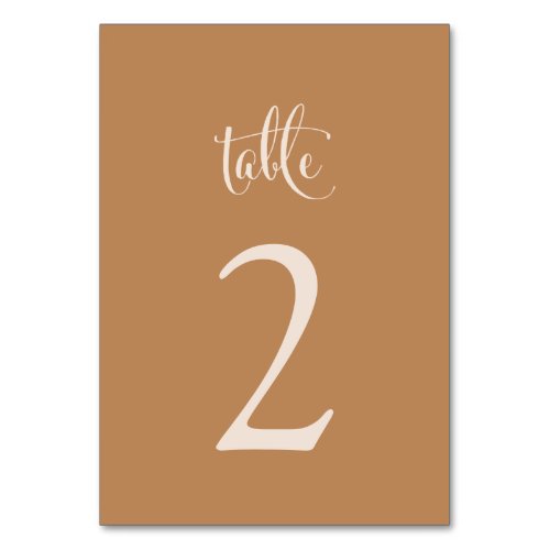 Simple Elegant Gold Taupe Fall Boho Wedding Table Number