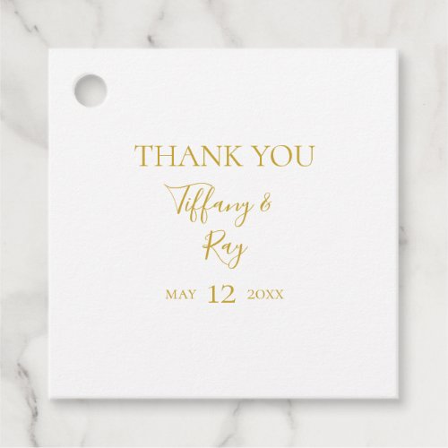 Simple Elegant Gold Thank You Favor Tags