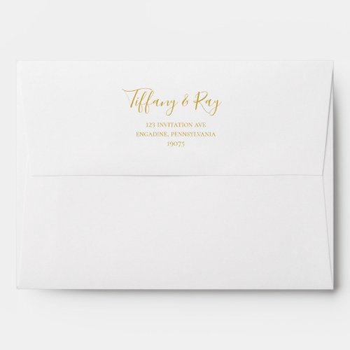 Simple Elegant Gold Wedding Invitation Envelope