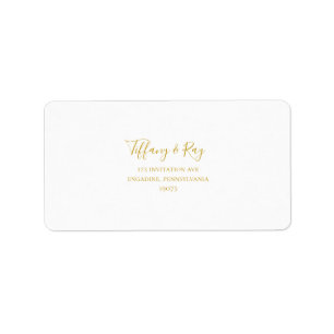 Simple Elegant Gold Wedding RSVP Address Labels