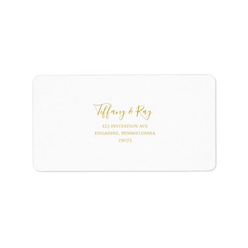 Simple Elegant Gold Wedding RSVP Address Labels