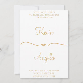 Simple Elegant Gold Weeding Invitation