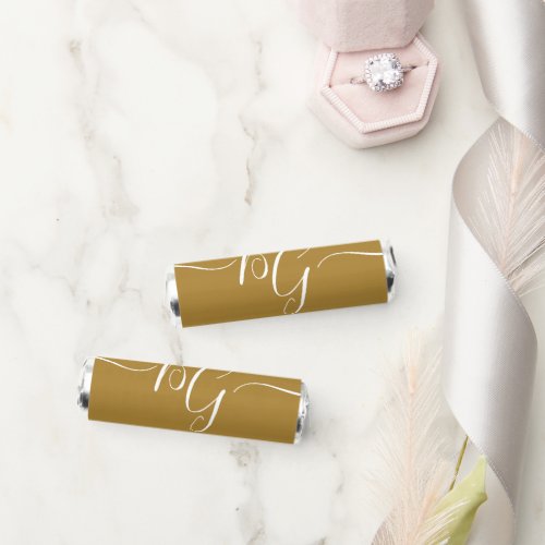Simple Elegant Golden Initials Wedding  Breath Savers Mints
