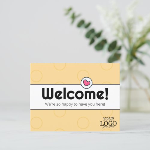 Simple Elegant Golden Yellow Business Welcome Postcard