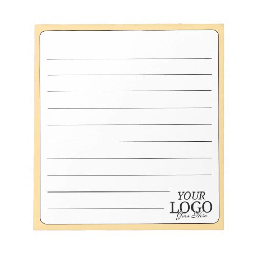 Simple Elegant Golden Yellow Logo Lined Business  Notepad