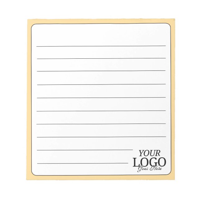 Simple Elegant Golden Yellow Logo Lined Business  Notepad (Front)