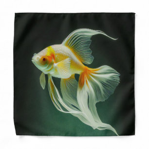 Simple Elegant Goldfish Digital Artwork Bandana