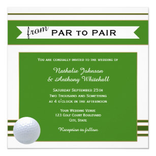 Golf Wedding Invitations Zazzle Simple Elegant Golf Theme Wedding Invitation