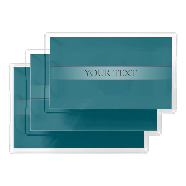 Simple Elegant Gradient Stripe Editable Color Acrylic Tray (Set)